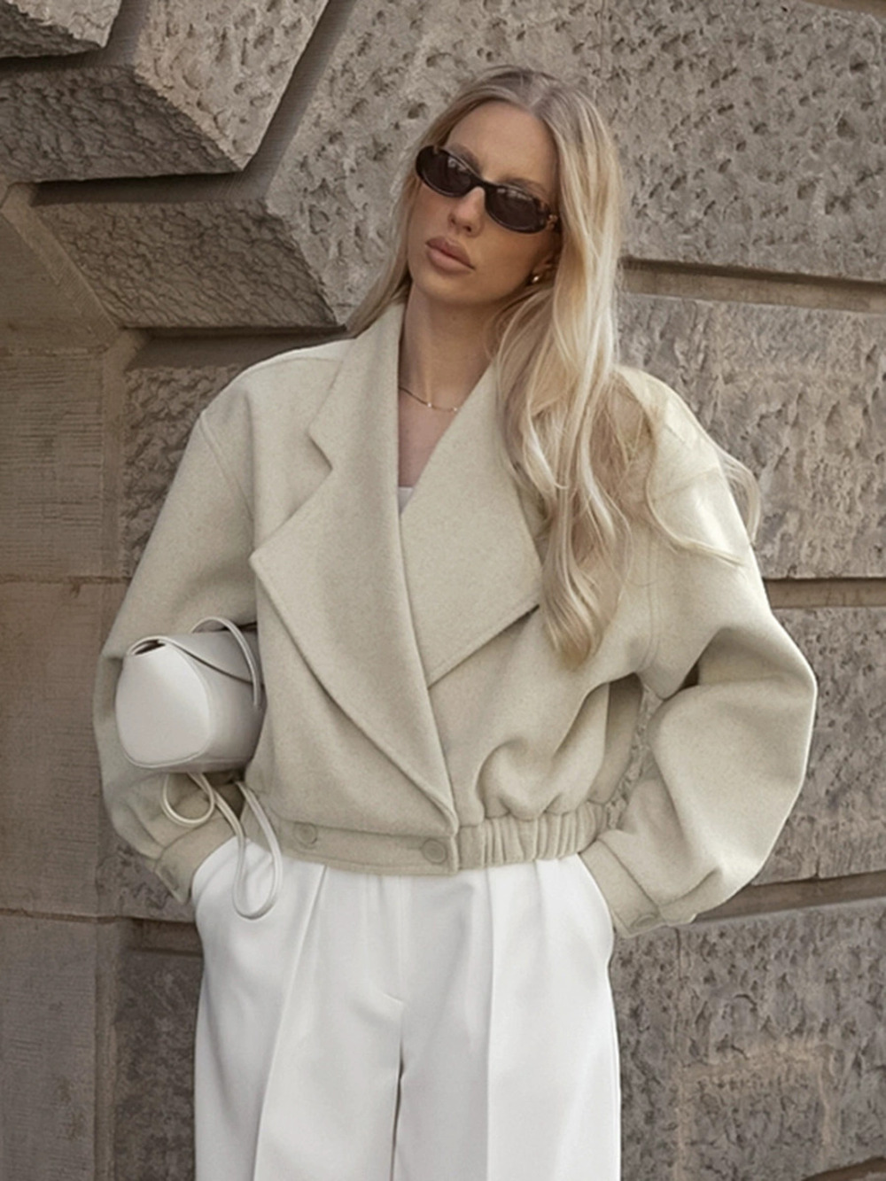 Forever 21 Winter Oversized Wool Notch Lapel Coat